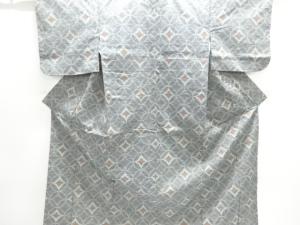 七宝模様手織り紬着物